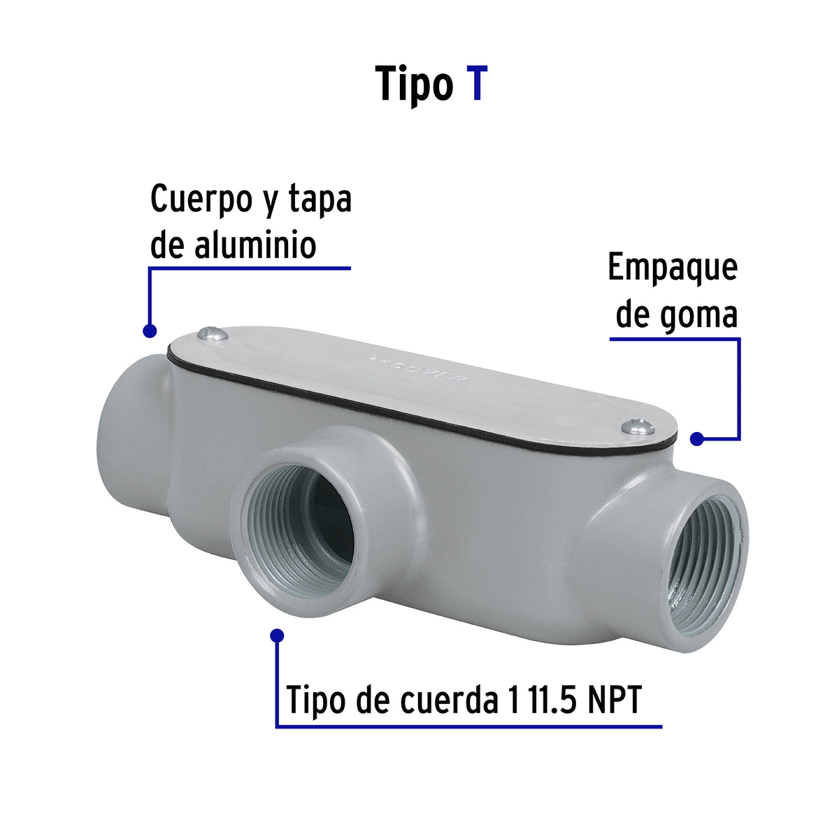 Condulet 1' Conexión Tipo T, Volteck