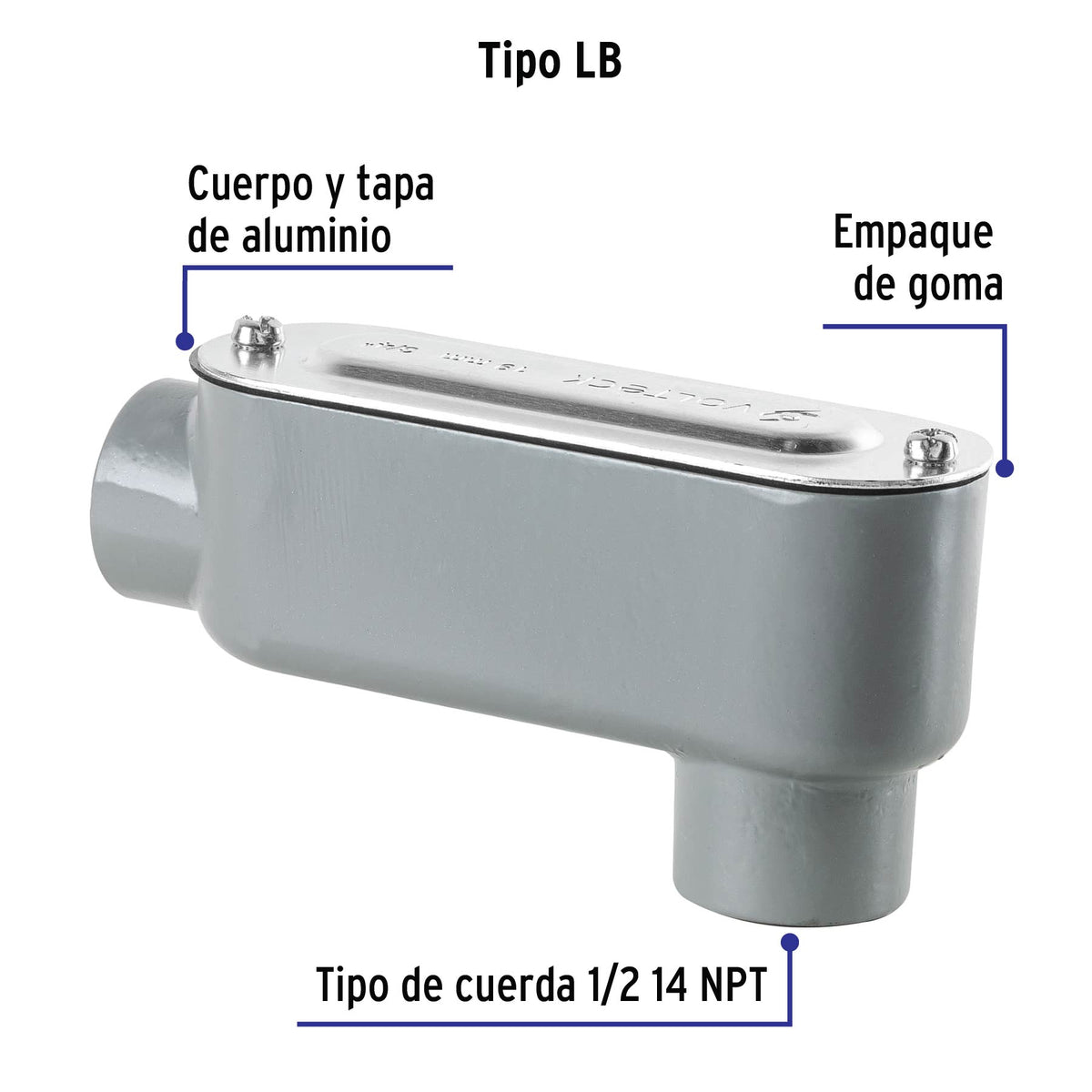 Condulet 3/4' Conexión Tipo lb, Volteck