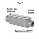 Condulet 3/4' Conexión Tipo T, Volteck