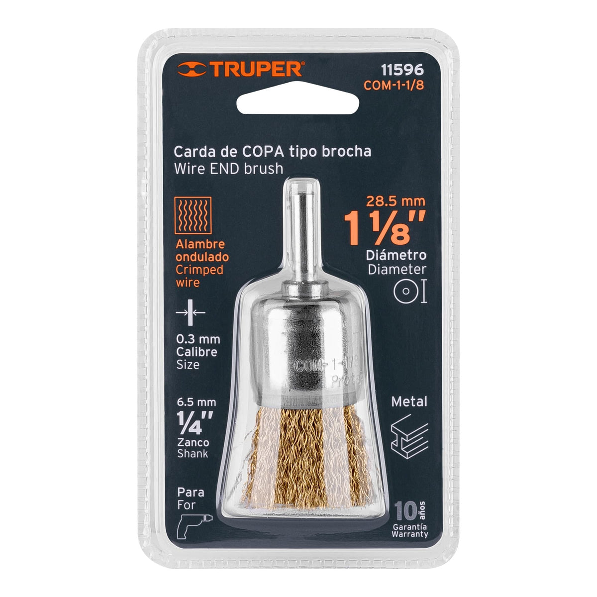 Carda de Copa 1-1/8' Alambre Grueso para Taladro, Truper