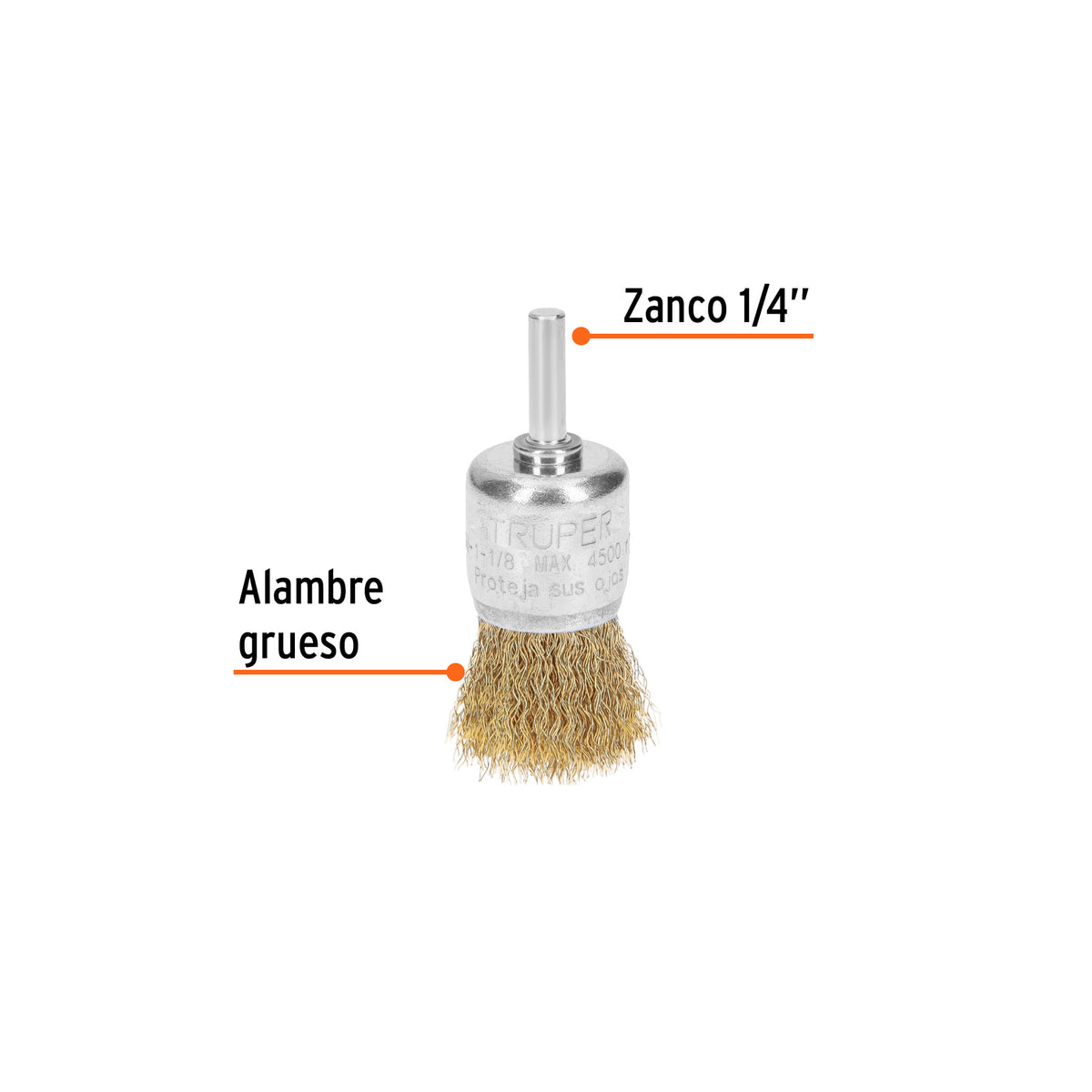 Carda de Copa 1-1/8' Alambre Grueso para Taladro, Truper