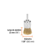 Carda de Copa 1-1/8' Alambre Grueso para Taladro, Truper