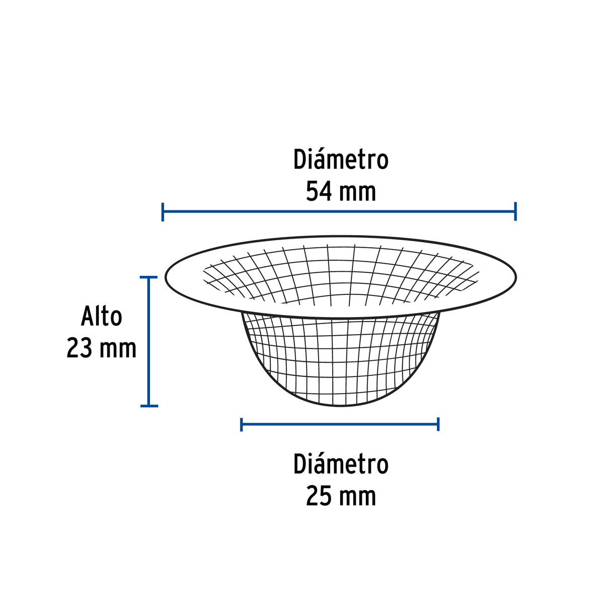 Canastilla Malla 1/2' Inox para Lavabo, Foset