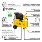 Compresor Lubricado, 20 L, 2-1/2 HP, Horizontal, 127 V, Pretul