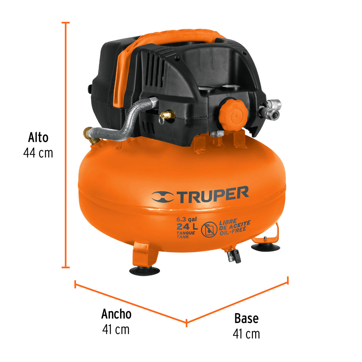 Compresor Libre de Aceite, 24 L, 2-2/3 HP, 127 V, Truper