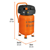 Compresor Libre de Aceite, 30 L, 3 HP, Vertical, 127 V, Truper