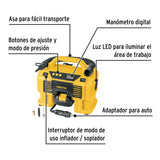 Inflador/Soplador para Auto, 20 V, 1 Batería 2 Ah, Pretul