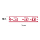 Bolsa con 2 Correderas Extensión 30 cm para Cajón, Ancho 2.5 cm