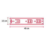 Bolsa con 2 Correderas Extensión 40 cm para Cajón, Ancho 3.5 cm