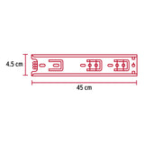 Bolsa con 2 Correderas Extensión 45 cm para Cajón, Ancho 4.5 cm