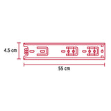 Bolsa con 2 Correderas Extensión 55 cm para Cajón, Ancho 4.5 cm