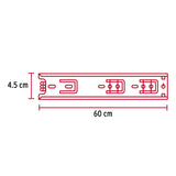 Bolsa con 2 Correderas Extensión 60 cm para Cajón, Ancho 4.5 cm
