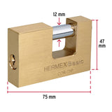 Candado Antipalanca 75 mm Cuerpo de Latón, Hermex Basic