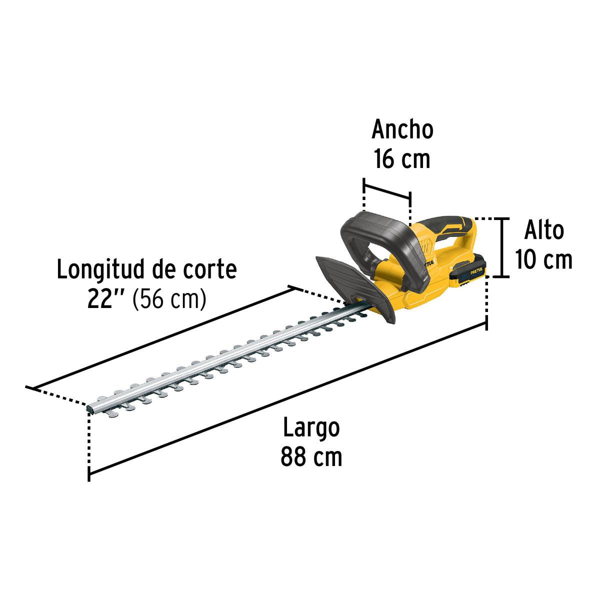 Cortasetos Inalámbrico 20 V, 1 Batería 2 Ah, 1 Carg. Pretul