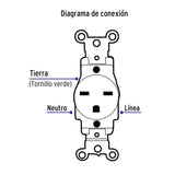 Contacto Sencillo, Cara de Chino, Standard, Marfil, Volteck