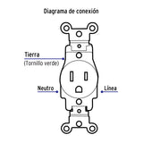 Contacto Sencillo, 2 Polos 3 Hilos, Standard, Marfil