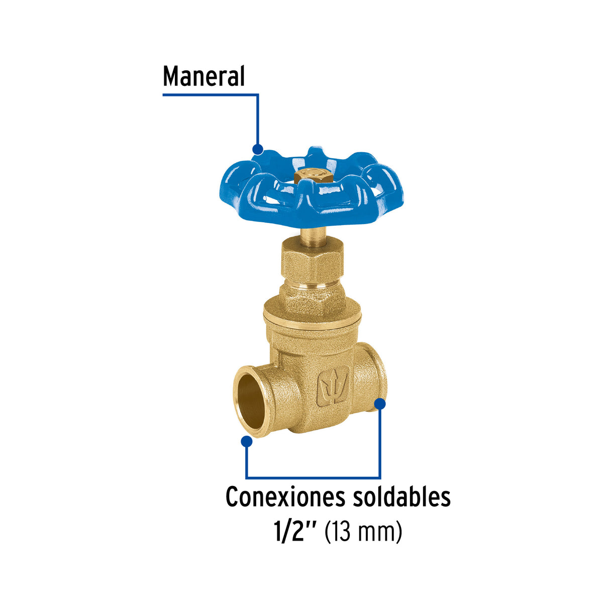 Válvula de Compuerta de Latón Soldable de 1/2', Foset
