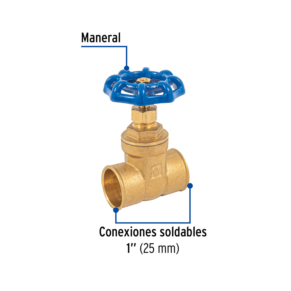 Válvula de Compuerta de Latón Soldable de 1', Foset