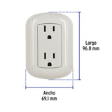 Contacto de Sobreponer Dúplex 2 Polos+ Tierra, ABS, Volteck