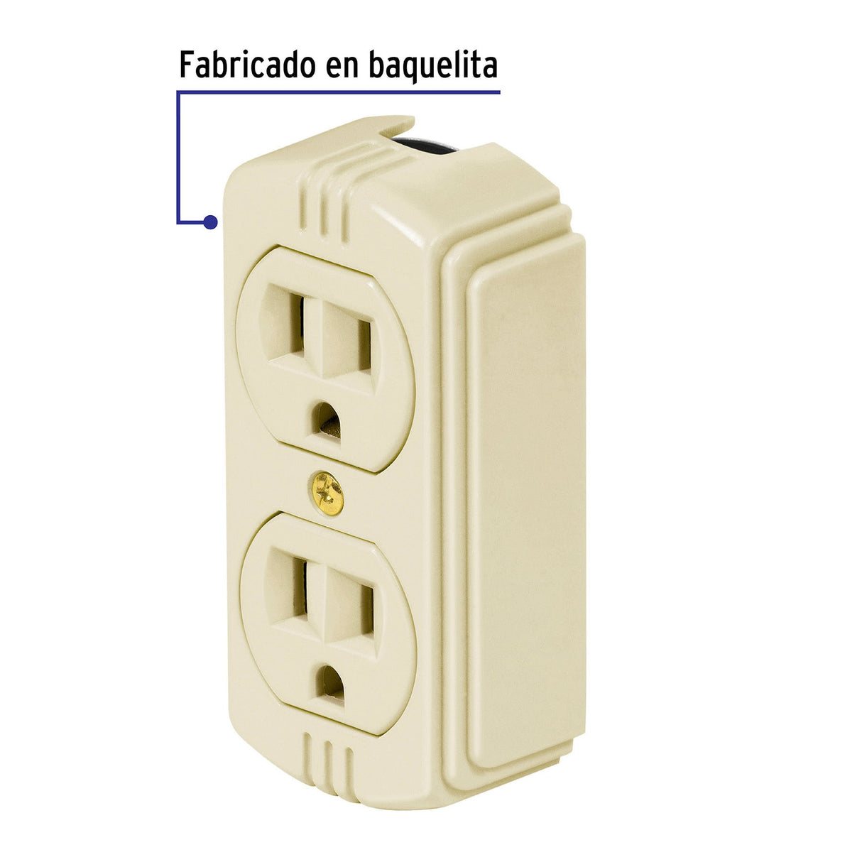 Contacto de Sobreponer Dúplex, 2 Polos+Tierra a Granel