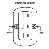 Contacto de Sobreponer Triple sin Tierra, Volteck