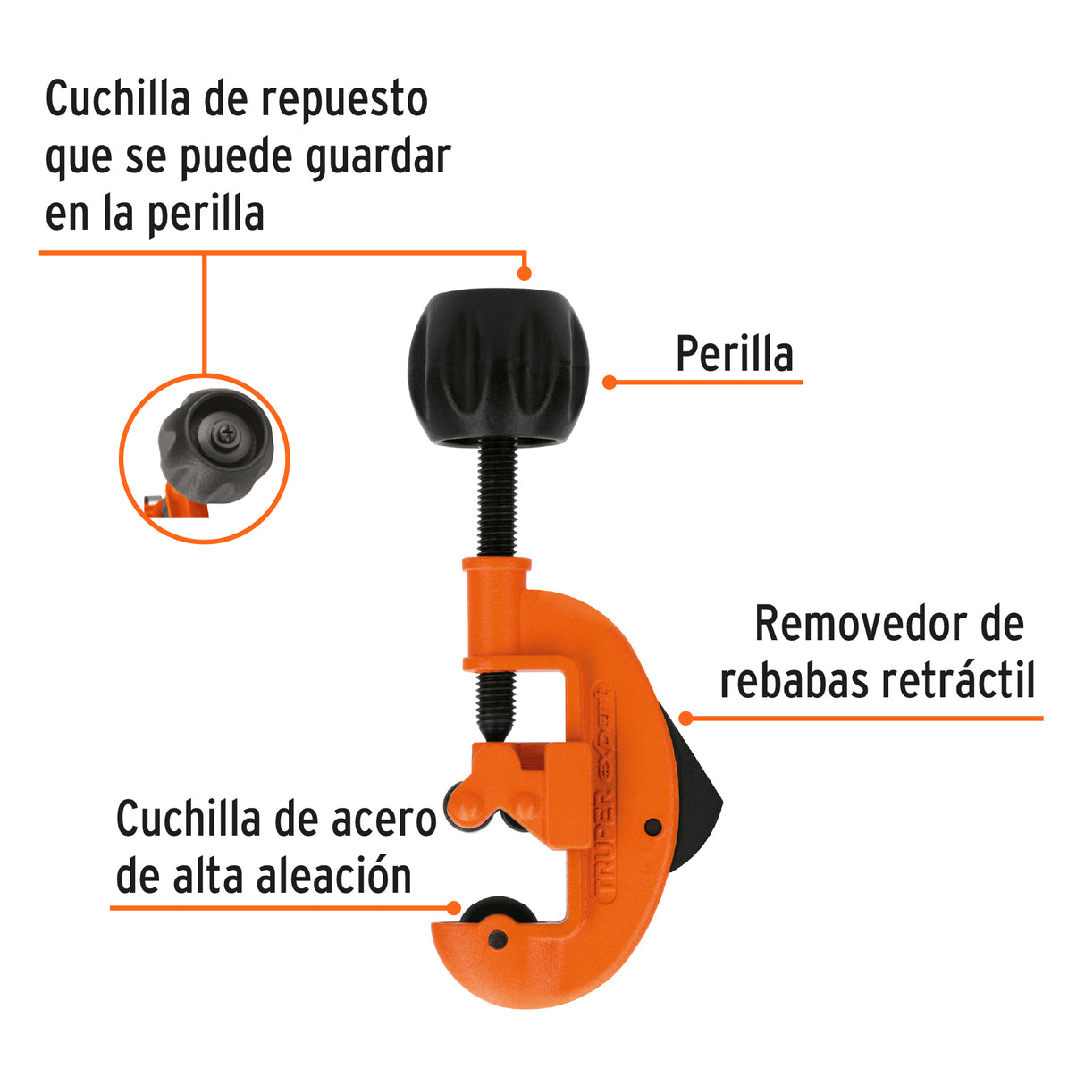 Cortador de Tubo de Cobre 1/8' a 1-1/8' Cuchilla 20 mm, Expert