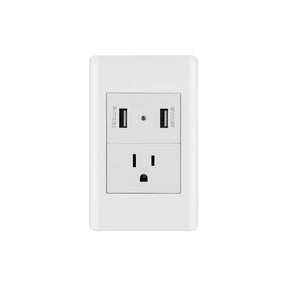 Placa armada blanca contacto y 2 puertos USB 1.5 mód, Lisboa