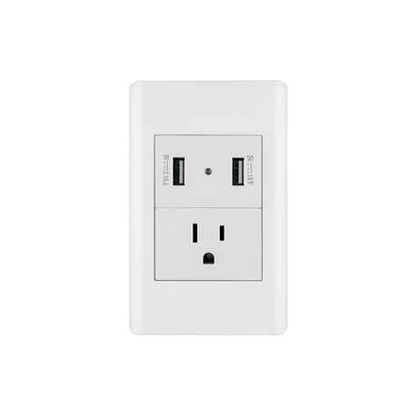 Placa armada blanca contacto y 2 puertos USB 1.5 mód, Lisboa
