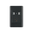 Placa armada negra contacto y 2 puertos USB 1.5 mód, Lisboa
