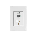 Contacto 2POLOS + Tierra con 2 Puertos USB, Oslo, Blanco