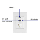 Contacto 2POLOS + Tierra con 2 Puertos USB, Oslo, Blanco