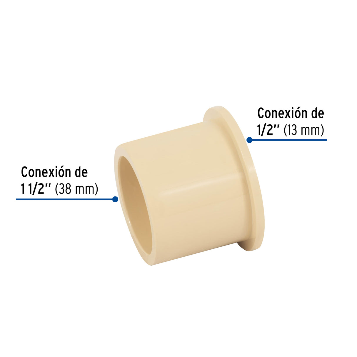 Reducción Bushing de CPVC 1-1/2' X 1/2', Foset