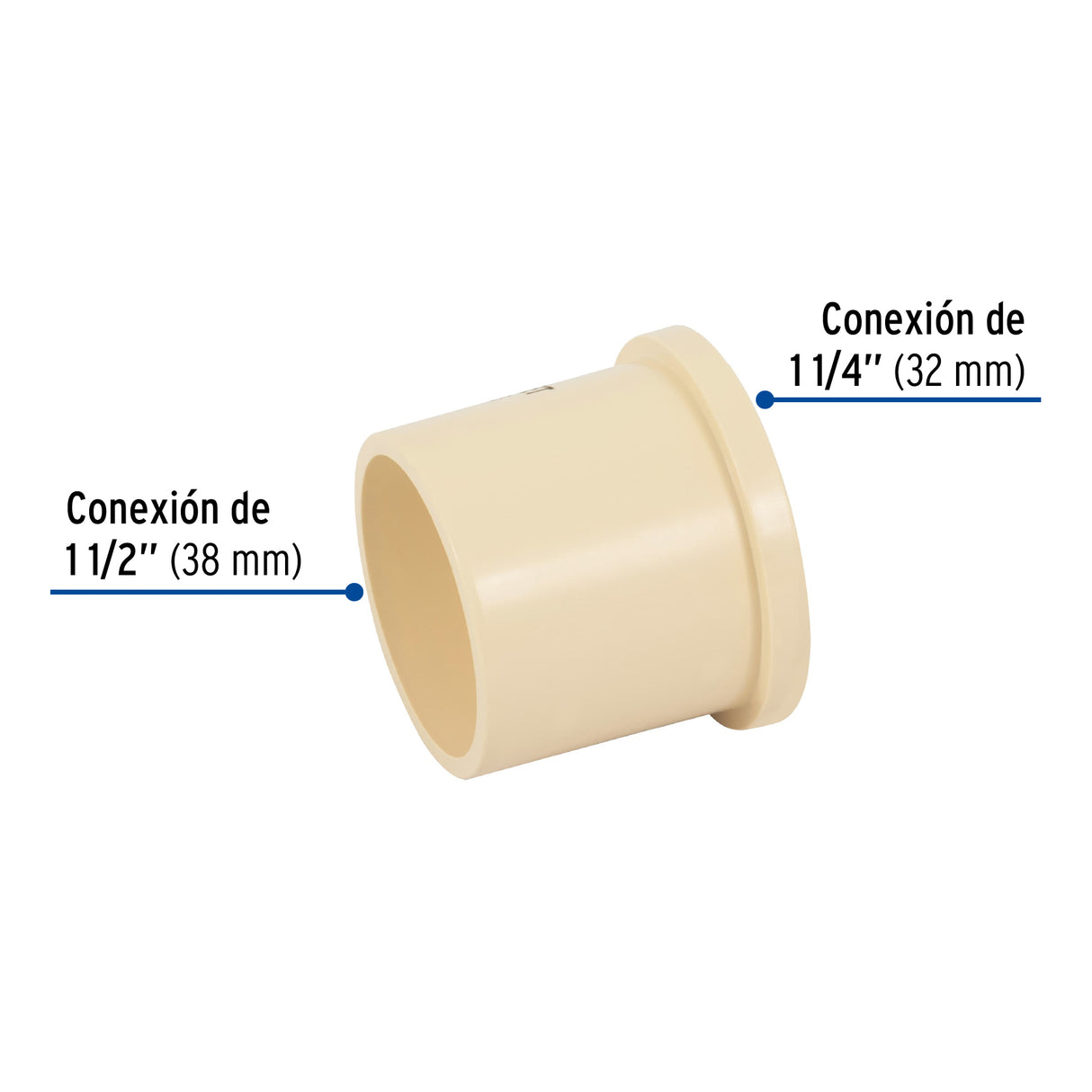 Reducción Bushing de CPVC 1-1/2' X 1-1/4', Foset