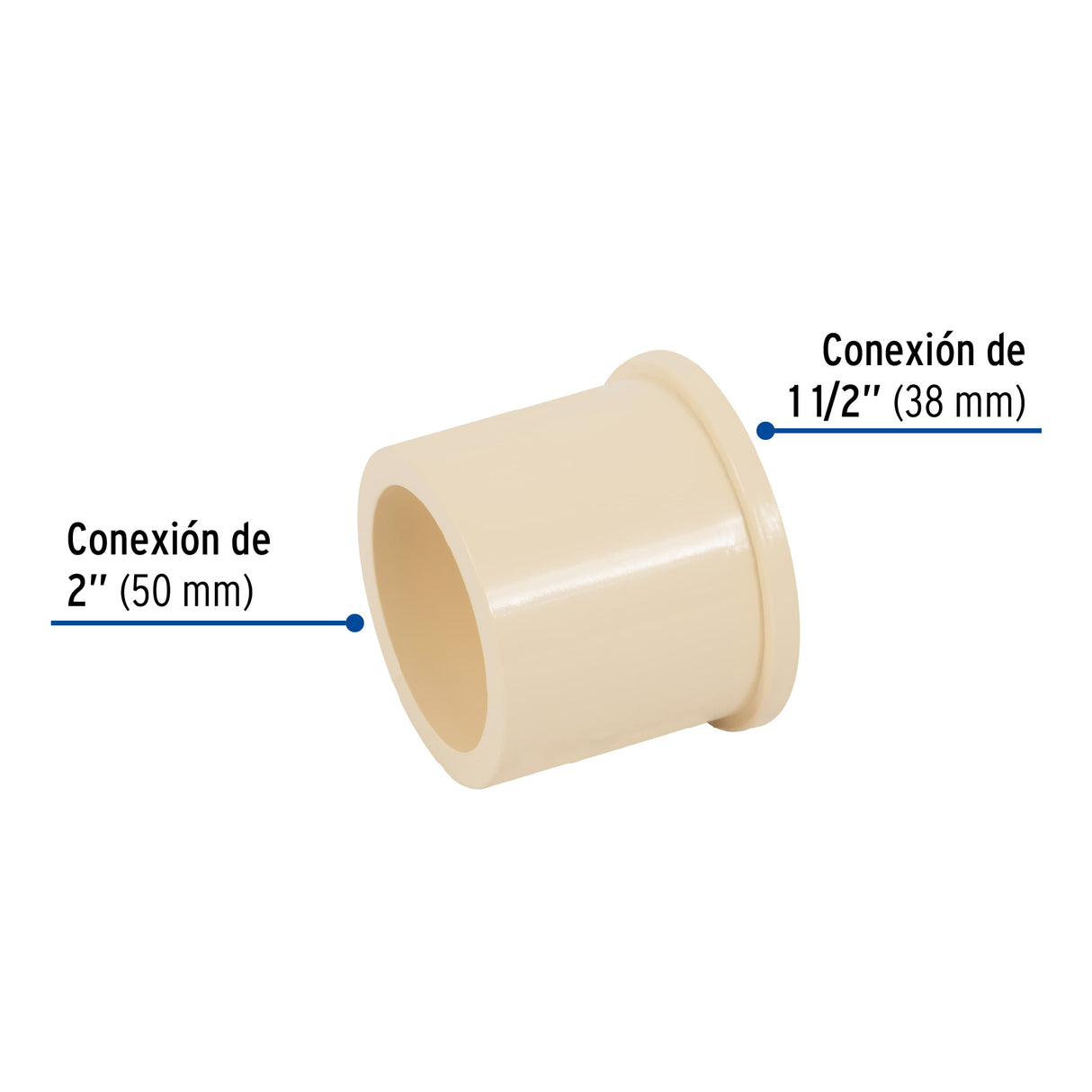 Reducción Bushing de CPVC 1-1/2' X 2', Foset
