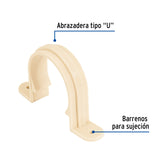 Abrazadera Tipo 'U' de CPVC de 1-1/2', Foset
