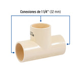 Tee Sencilla de CPVC de 1-1/4', Foset