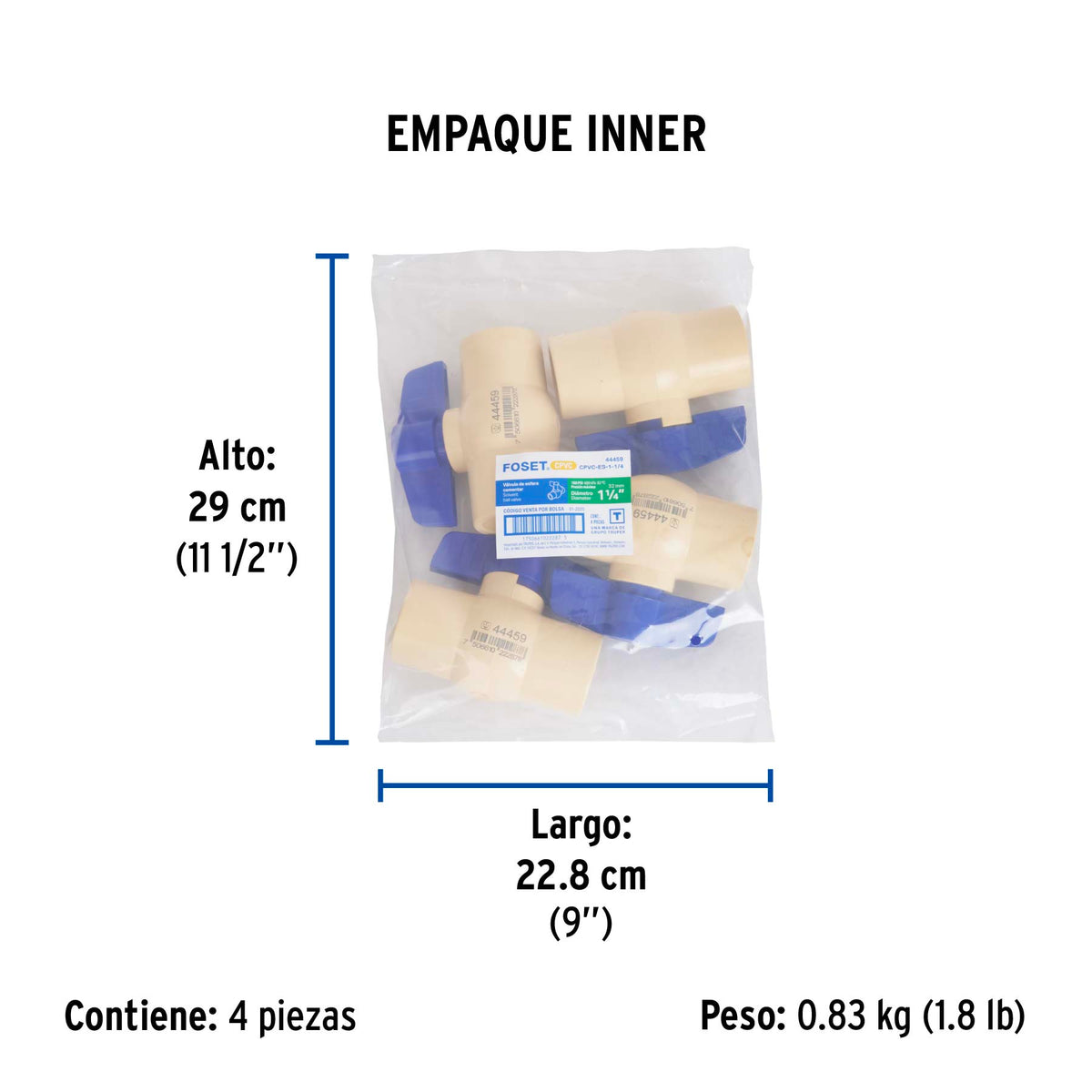 Válvula de Esfera CPVC, 1-1/4', Foset