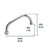 Cuello Largo para Mezcladora de Lavabo, Cromo, Basic