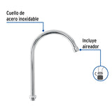 Cuello Alto/Curvo para Mezcladora de Fregadero, Cromo, Basic