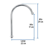 Cuello Alto/Curvo para Mezcladora de Fregadero, Cromo, Basic