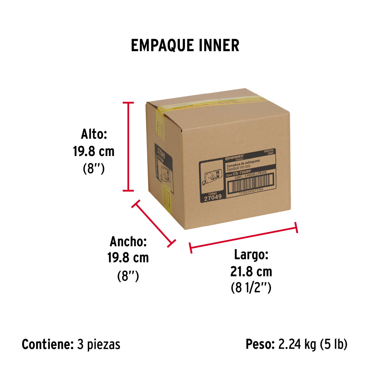 Cerradura Sobreponer Der Instala-fácil, Blíster, Basic