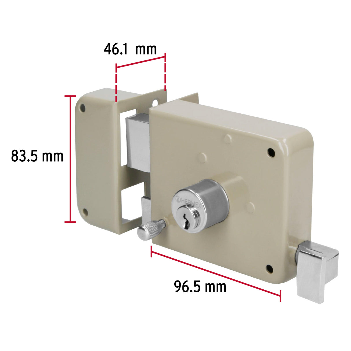 Cerradura Sobreponer Izq Instala-fácil, Caja, Hermex Basic
