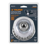 Carda Copa 4' Alambre Trenzado Grueso, Multi-rosca, Truper