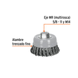 Carda Copa 4' Alambre Trenzado Fino, Multi-rosca, Truper