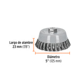 Carda Copa 5' Alambre Trenzado Grueso, Multi-rosca, Truper
