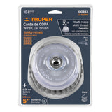 Carda Copa 5' Alambre Trenzado Fino, Multi-rosca, Truper