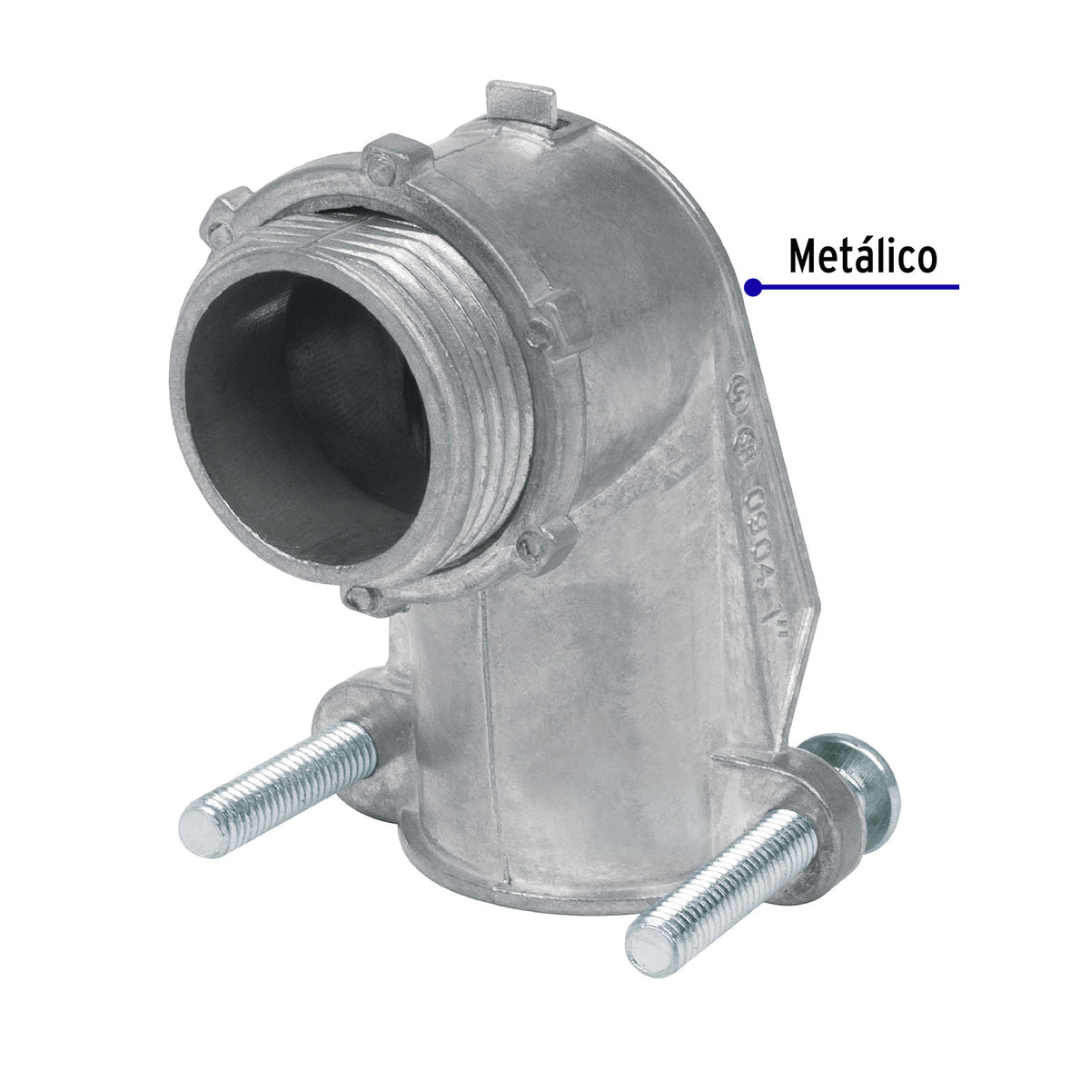 Conector Curvo 1' para Tubo Flexible Metálico, Volteck