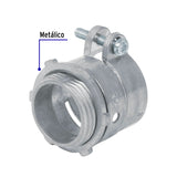 Conector Recto 1' para Tubo Flexible Metálico, Volteck