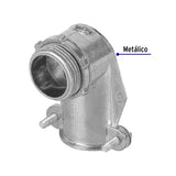 Conector Curvo 3/4' para Tubo Flexible Metálico, Volteck