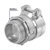 Conector Recto 3/4' para Tubo Flexible Metálico, Volteck